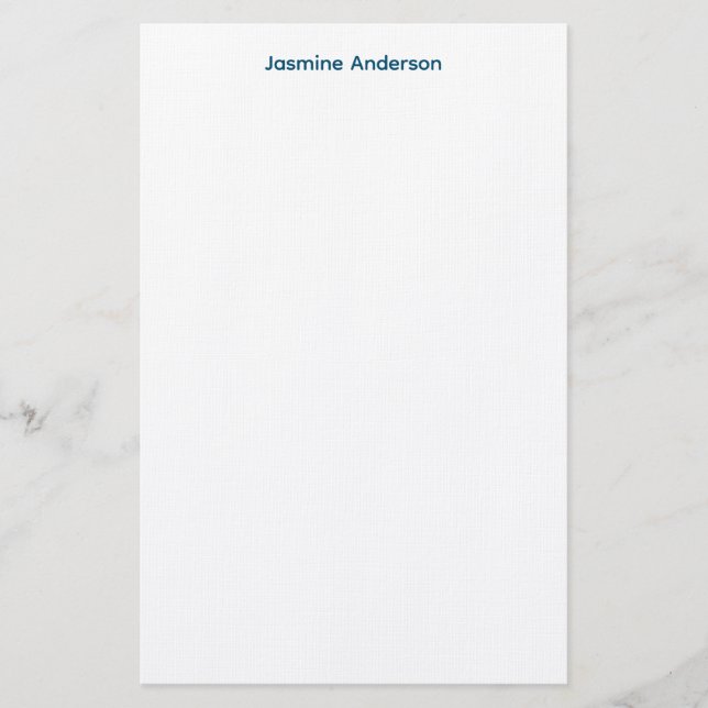 Papelería Lino blanco azul Minimalista profesional moderno (Anverso)