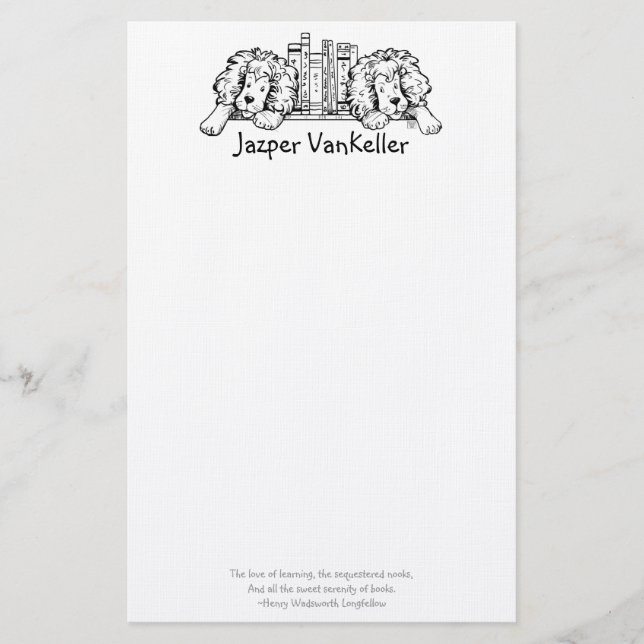 Papelería Lion Book termina estacionería personal (Anverso)