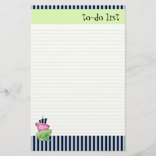 Papelería Lista de tareas pendientes alineadas con pasteles