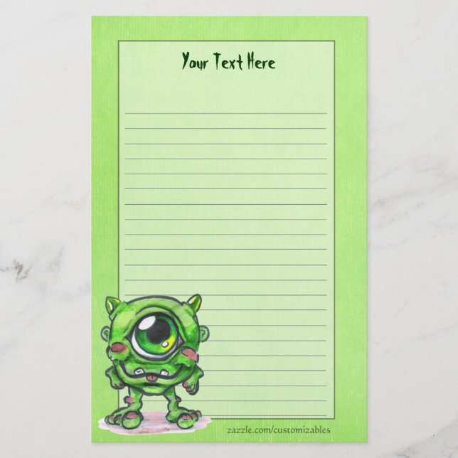 Papelería Little Monster Stationery (Anverso)
