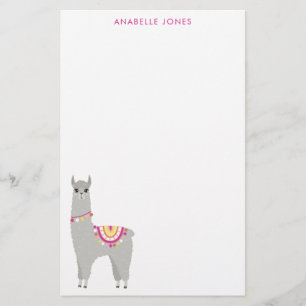 Papelería Llama de la diversión personalizada