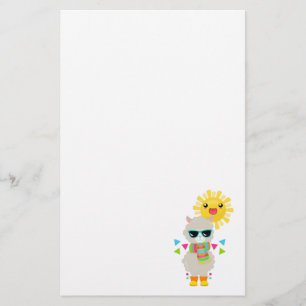 Papelería Llama Guay y Sol sonriente Kawaii