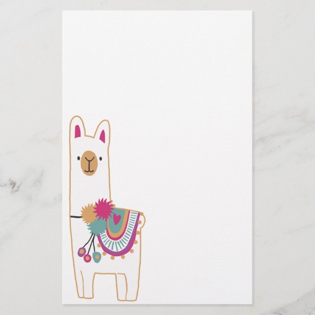 Papelería Llama linda (Anverso)