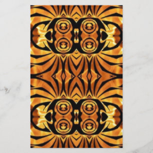 Papelería Llamas naranjas Patrón tribal de tótem nativo