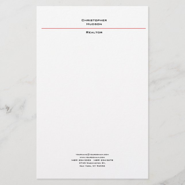 Papelería Llanto simple rojo negro profesional (Anverso)