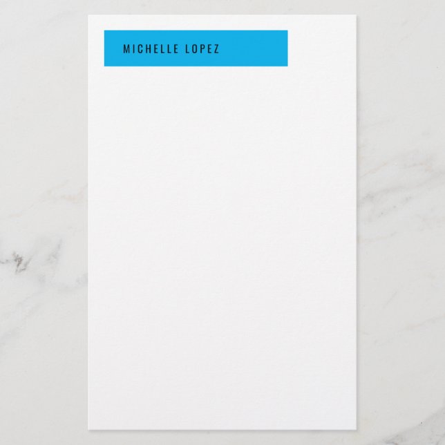 Papelería Llanura elegante clásica azul cielo (Anverso)