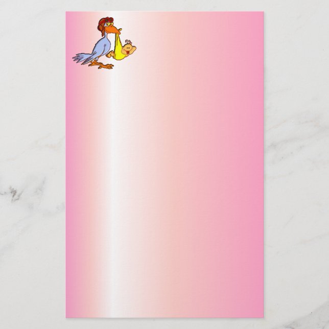 Papelería Llegada recién nacida de la niña - una entrega de (Anverso)