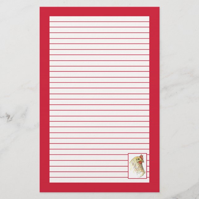 Papelería Llenado de dibujo de aves de pollo rojo Hen (Anverso)