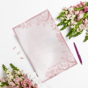 Papelería Llenado ornamental personalizado rosado