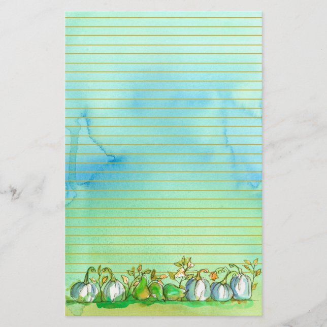 Papelería Llenos de calabazas fantasma de otoño (Anverso)