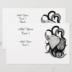 Papelería Lobo blanco con arte tribal de Raven