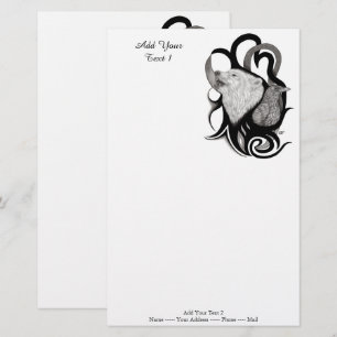 Papelería Lobo blanco con arte tribal de Raven