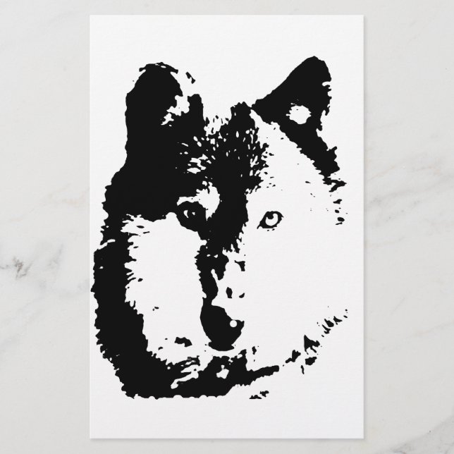 Papelería Lobo de arte pop (Anverso)