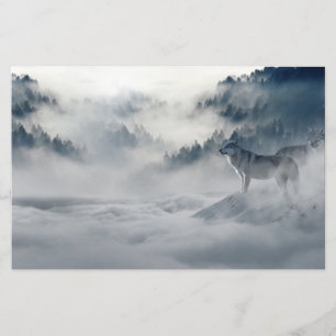 Papelería Lobos en un paisaje invernal