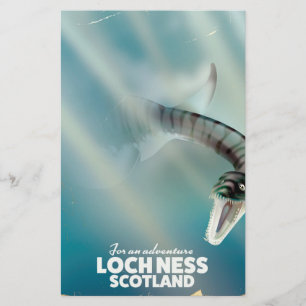 Papelería Loch Ness Scotland monstruo vintage poster de viaj