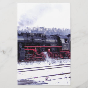 Papelería locomotora de ferrocarril de vapor estación