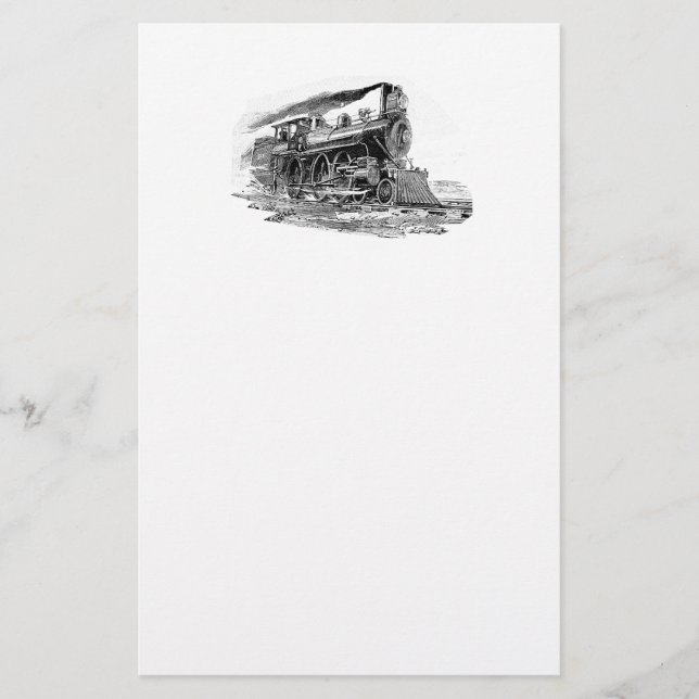 Papelería Locomotora de vapor vieja (Anverso)