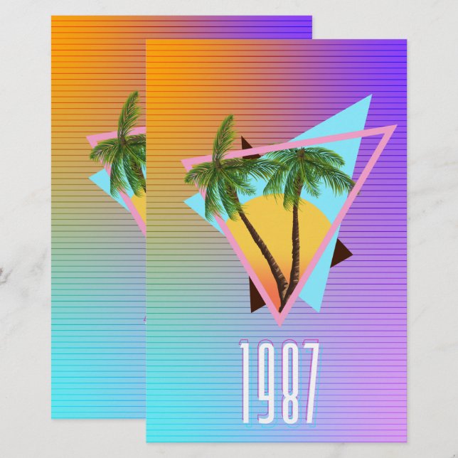 Papelería Logo de Paradise 1987 (Anverso / Reverso)