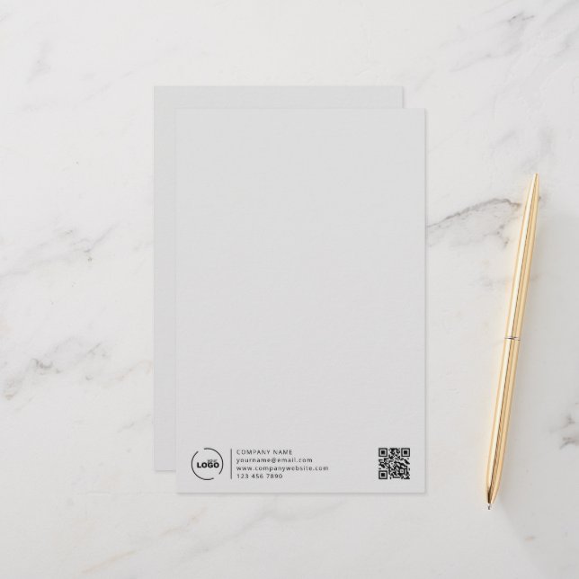 Papelería Logo profesional de negocios moderno Código QR Gri (Anverso/Reverso In Situ)