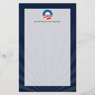 Papelería Logotipo de Obama-o con el azul