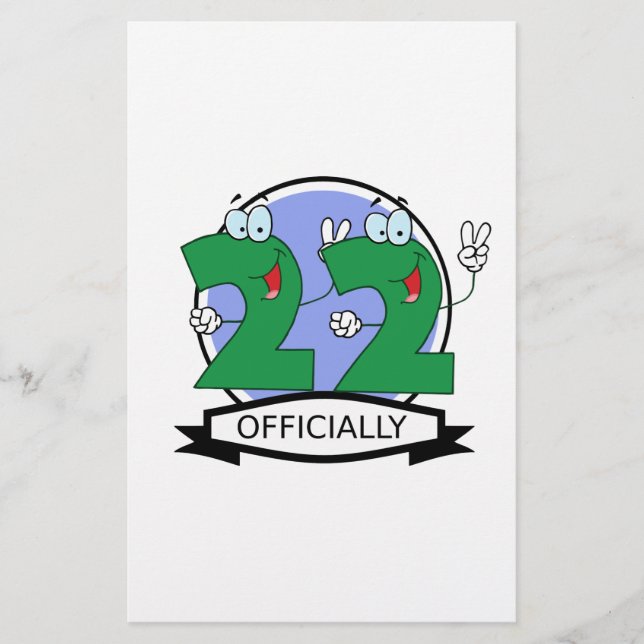 Papelería Logotipo oficial de cumpleaños 22 (Anverso)