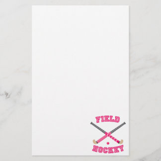 Papelería Logotipo rosado del hockey hierba