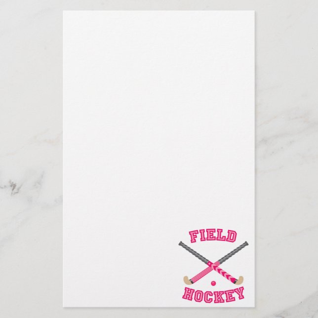 Papelería Logotipo rosado del hockey hierba (Anverso)