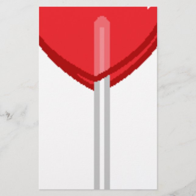 Papelería lollismo de corazón rojo (Anverso)