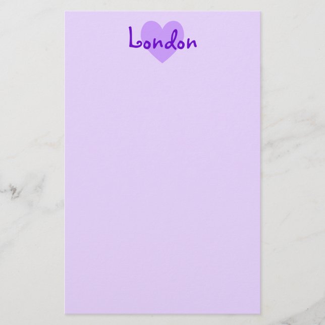 Papelería Londres en morado (Anverso)