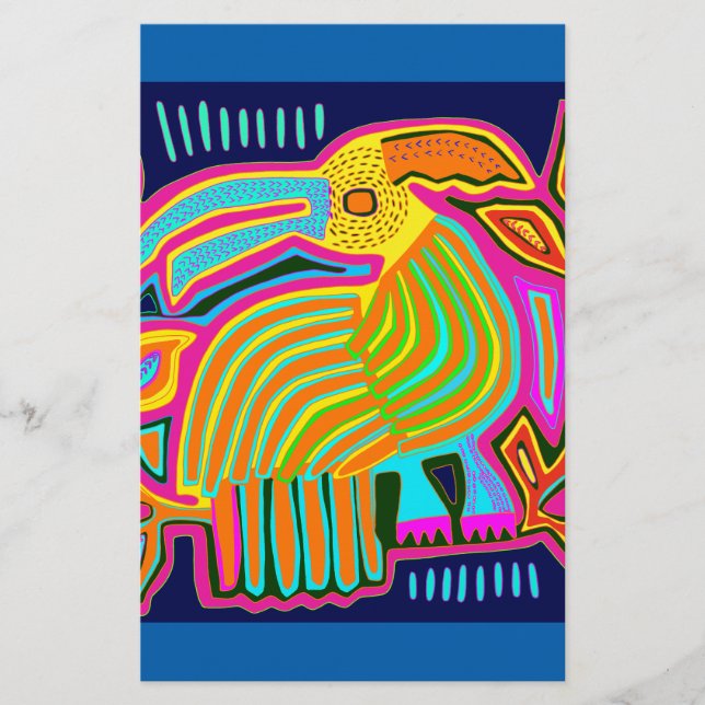 Papelería Loro de Arte Popular Tropical (Anverso)