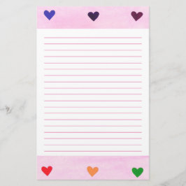 Papelería Los corazones del arco iris alinearon los efectos