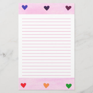 Papelería Los corazones del arco iris alinearon los efectos