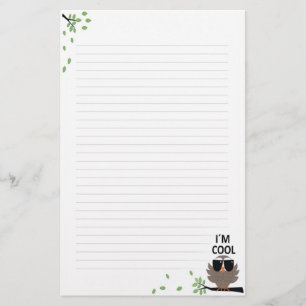 Papelería Los efectos de escritorio alineados búho sabio de
