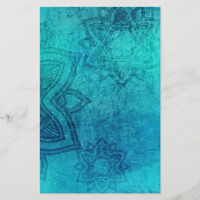 Papelería Loto texturizado azul (Anverso)