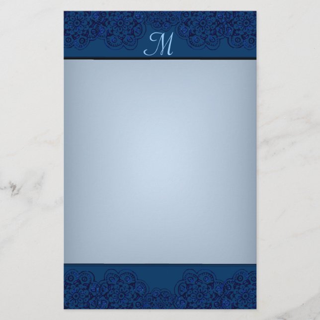 Papelería Lotus Blossom (Henna) (Azul) (Anverso)