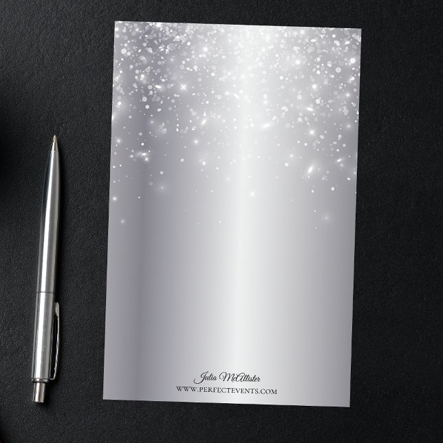 Papelería Luces espumosas sobre elegante metal plateado de M (Subido por el creador)