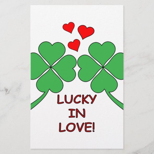Papelería Lucky In Love Hearts Clover (Anverso)