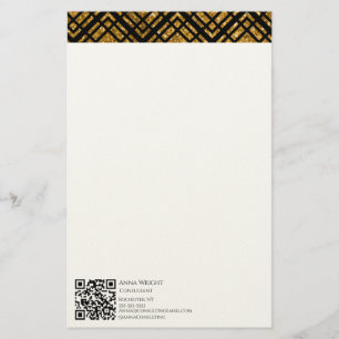 Papelería Lujo Moderno en Oro Negro