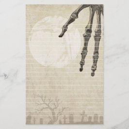 Papelería Luna Llena del cementerio y mano del esqueleto