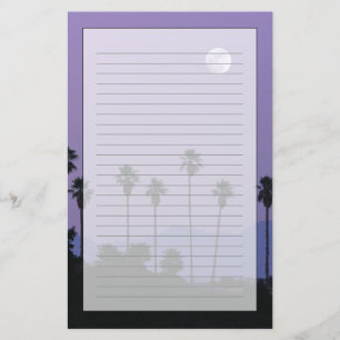 Papelería Luna sobre las palmeras en la oscuridad, Hollywood