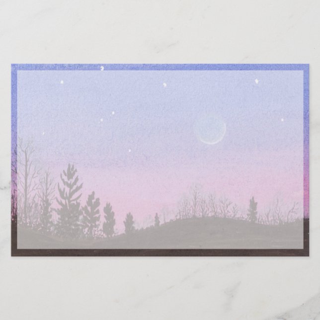 Papelería Luna y estrellas (Anverso)