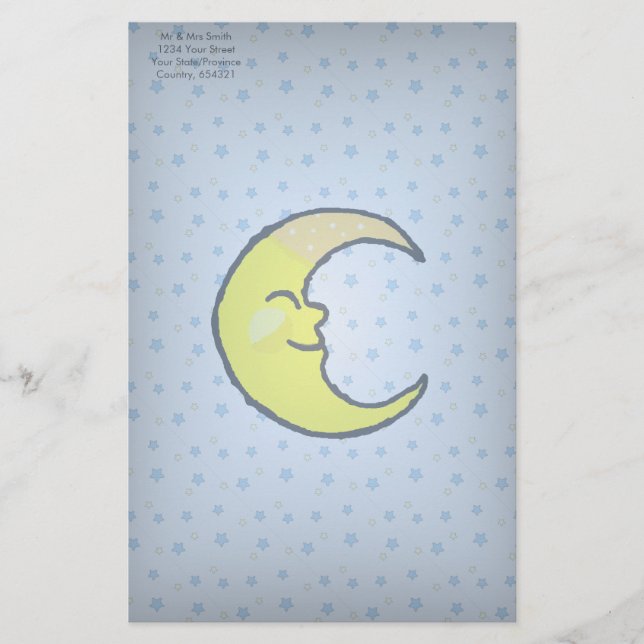 Papelería Luna y estrellas (Anverso)