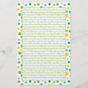 Papelería Lunares de la acuarela del verde amarillo