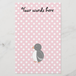 Papelería Lunares lindos del rosa del pingüino