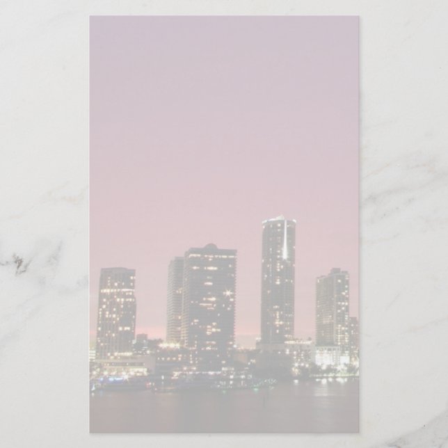 Papelería Luz de la puesta del sol sobre Miami después de (Anverso)
