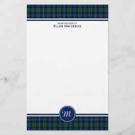 Papelería MacLeod de Skye Clan Tartán Monograma