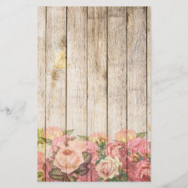 Papelería Madera de Rosas Rústicos Vintage