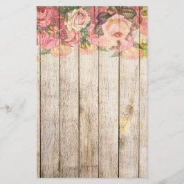 Papelería Madera de Rosas Rústicos Vintage