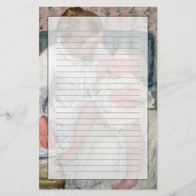 Papelería Madre alrededor para lavar a su niño soñoliento, (Anverso)