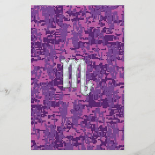 Papelería Madre de la perla Scorpio Zodiac Camo Digital Rosa